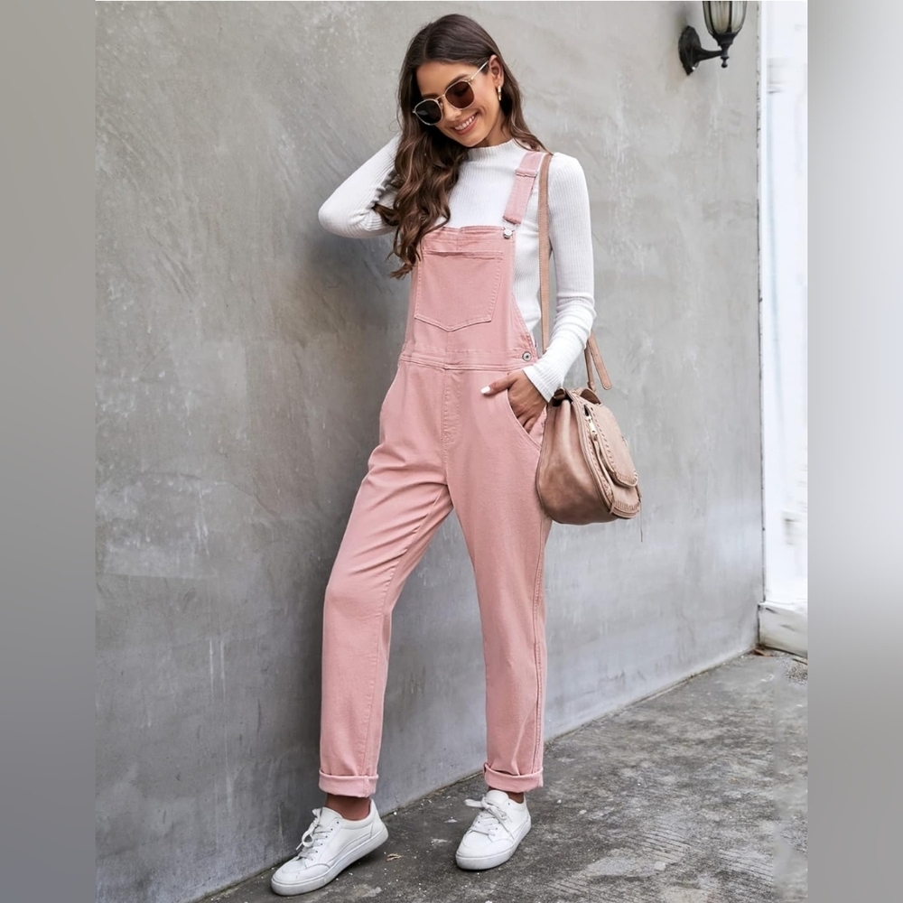 NWT Pink Denim Overalls